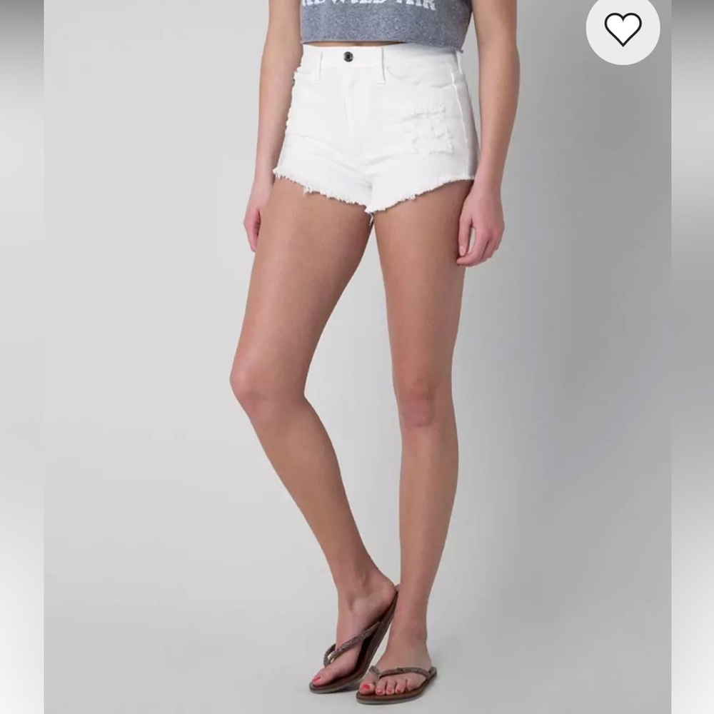 White Denim Distressed Shorts